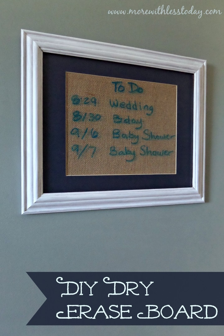 Make this easy DIY dry erase board to keep everyone on schedule at a glance. Our tutorial will show you how to make this from an old picture frame. 
