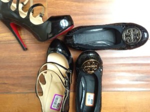 Goodwill shoes I found thrifting including Louboutin and Tory Burch