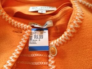 orange st john knit bought at Savers Thrift store