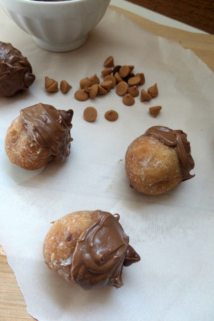 Donut Holes dipped in chocolate 