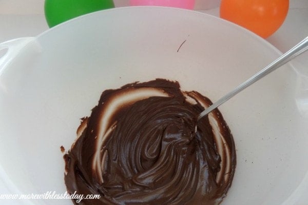 melting chocolate to make edible chocolate dessert bowls