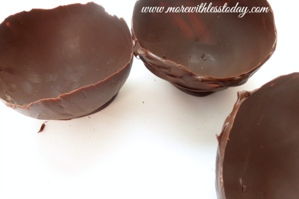 empty Chocolate Dessert Bowls waiting to be filled with ice crea,