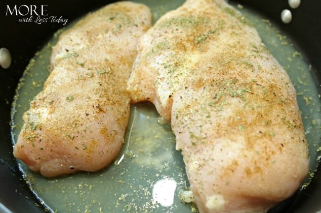 poaching chicken breasts to make Fiesta Lime Poached Chicken