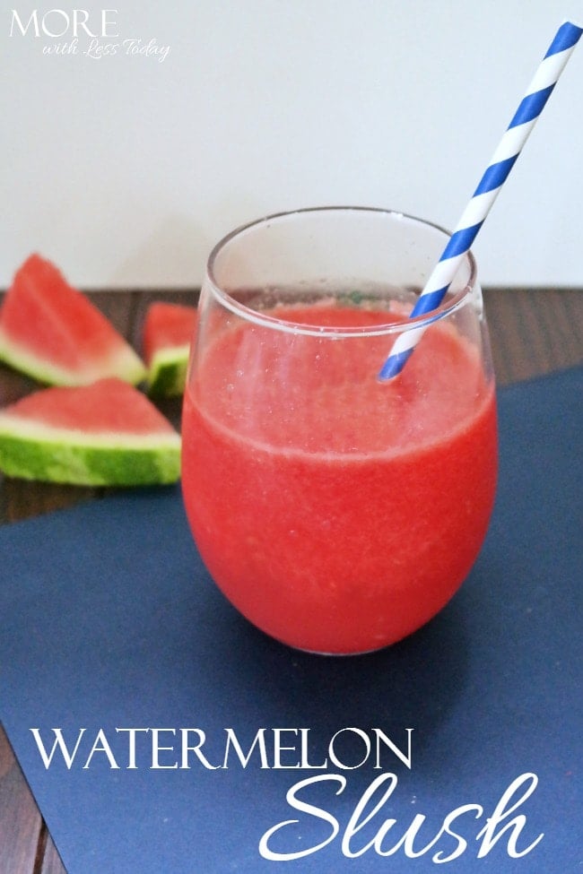 Watermelon Slush photo with a blue and white striped straw