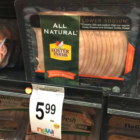foster farms turkey on the shelf at vons