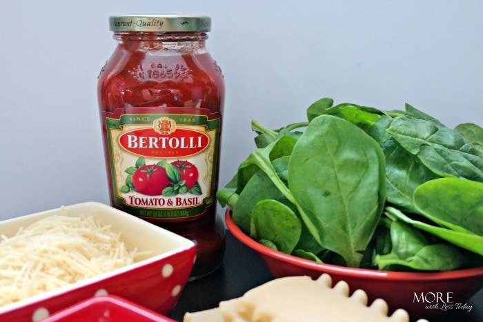 Ingredients for Spinach Lasagna Roll Ups