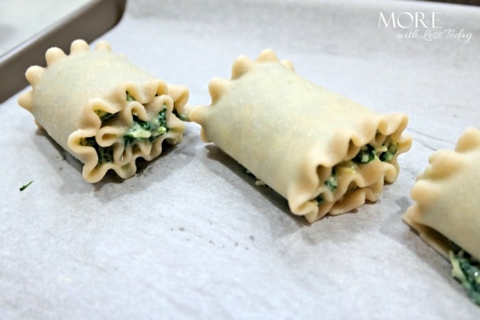 Spinach Lasagna Roll Ups