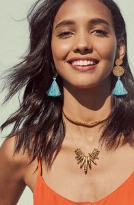 Gorjana turquoise and gold statement earrings