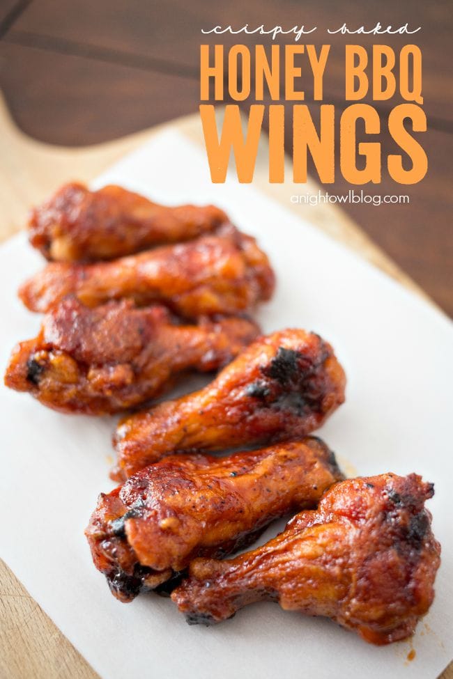 Crispy Baked Honey BBQ Wings- A Night Owl