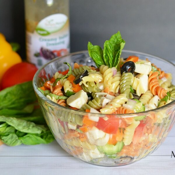 Creamy Italian Pasta Salad &#8211;  Homemade Salad Dressing with Pantry Ingredients
