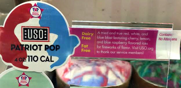 try the new USO Patriot Pop® flavor at Baskin-Robbins