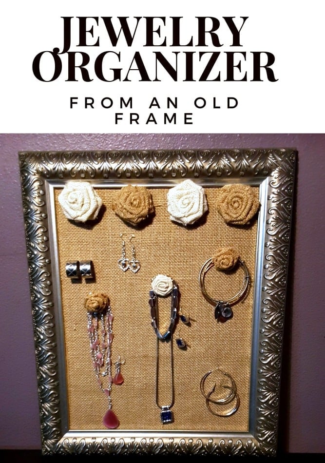 You can make a DIY jewelry organizer from an old picture frame. Easily organize your jewelry and make an extra one for a gift.