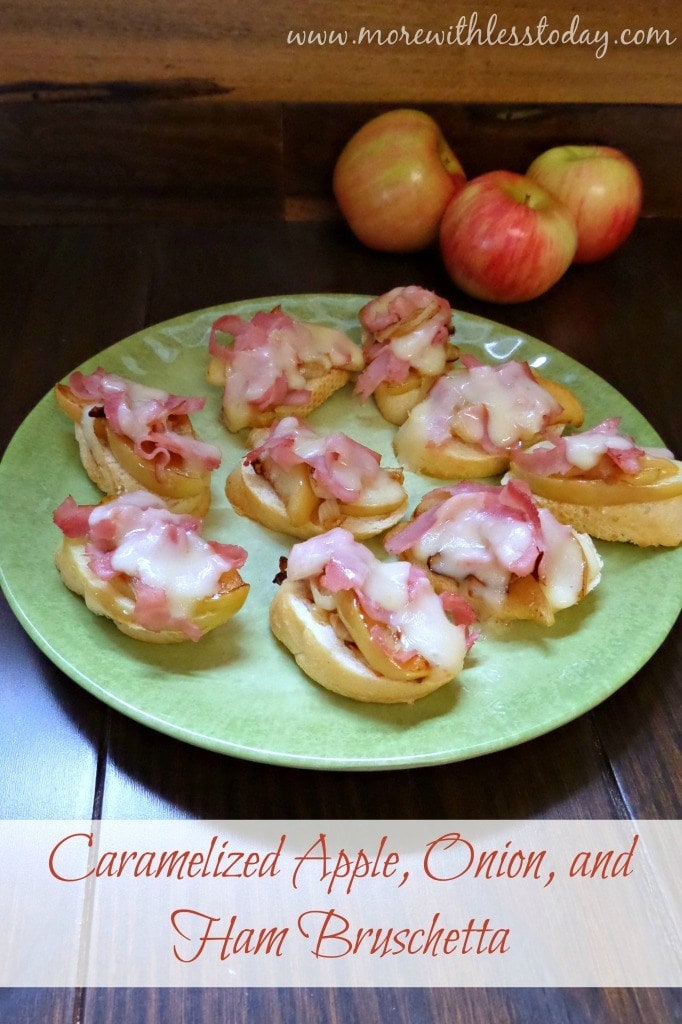 Caramelized Apple, Onion and Ham Bruschetta