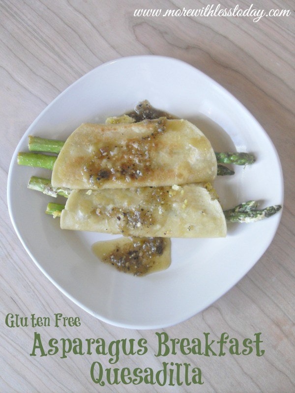 Gluten Free Asparagus Breakfast Quesadilla recipe