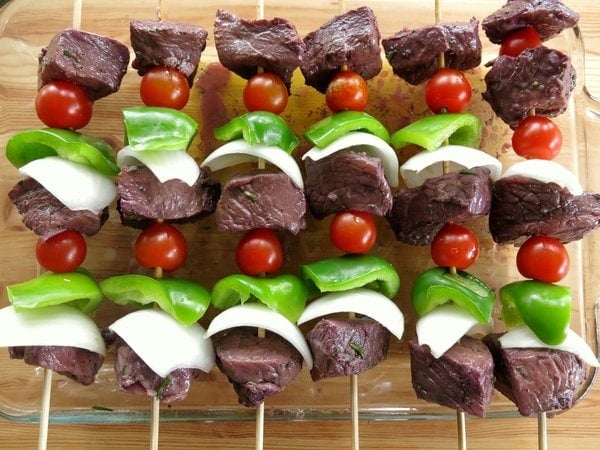 Shish Kabobs in Red Wine Rosemary Marinade