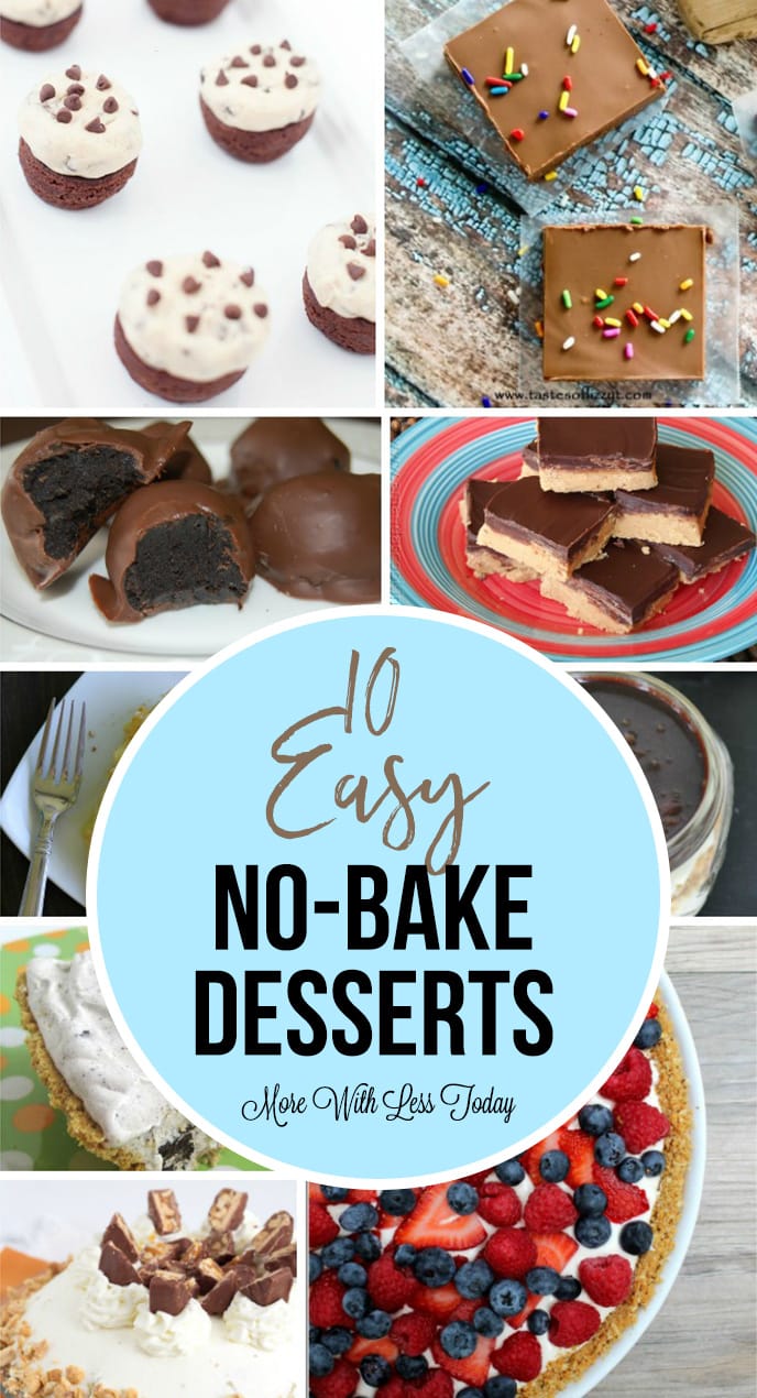 10 Easy No-Bake Desserts photo colllage
