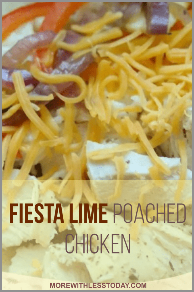 close up of Fiesta Lime Poached Chicken with cheese on top