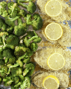 Crunchy Lemon Parmesan Chicken with Broccoli from Simply Made Recipes