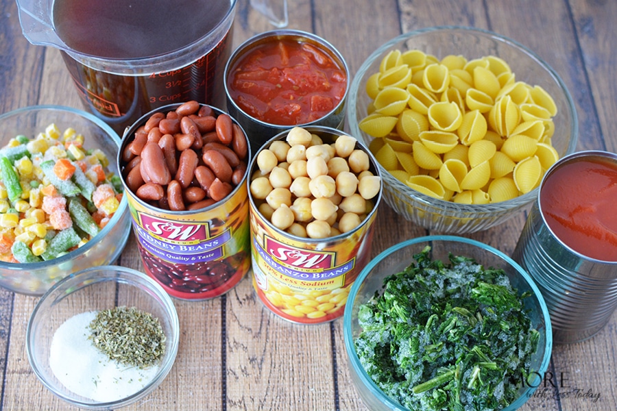 Ingredients for Vegetarian Minestrone Soup