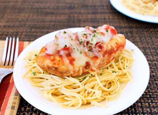 Easy Slow Cooker Chicken Parmesan from A Magical Mess