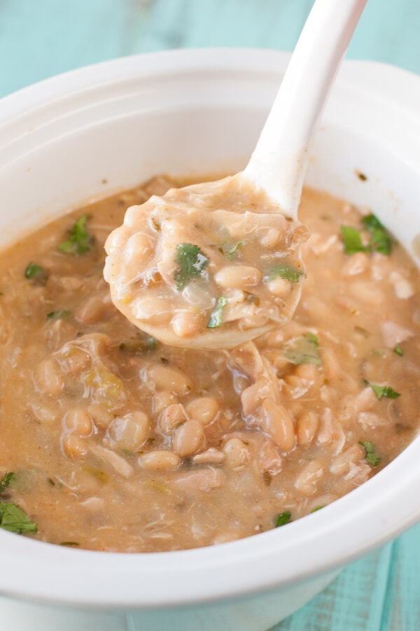 Slow Cooker Clean Eating Creamy White Chicken Chili Recipe from Clean Eating Recipes