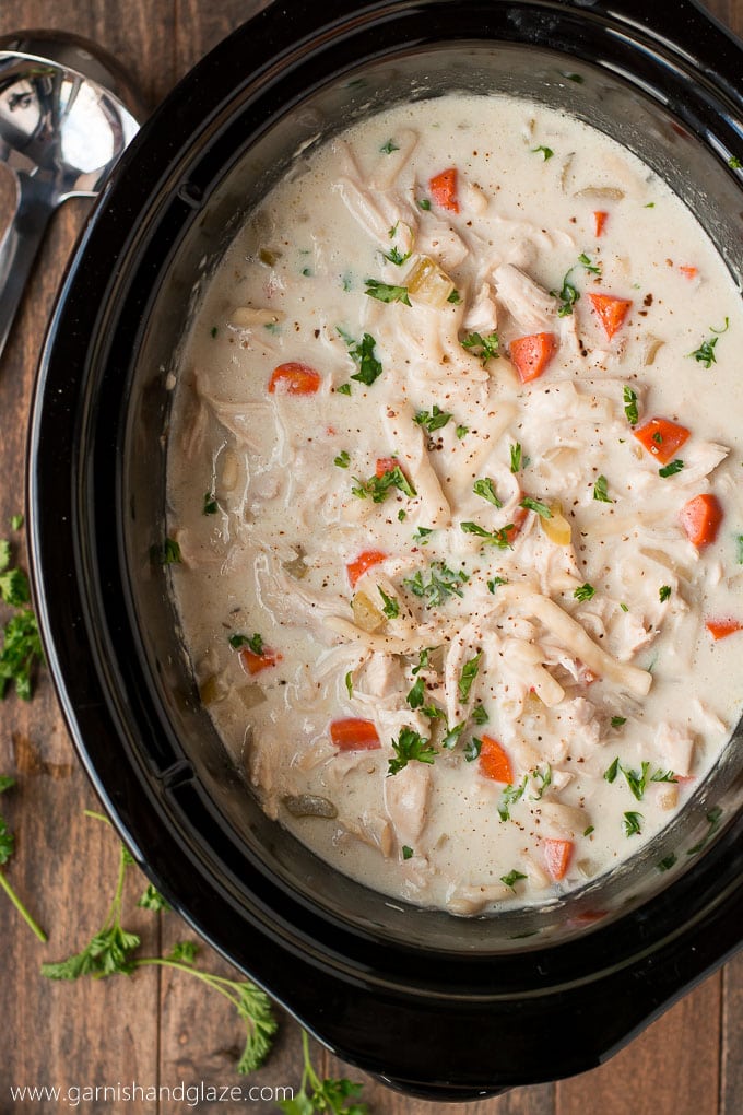 Slow Cooker Chicken Noodle by Garnish and Glaze