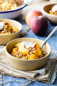 Healthy Peach Crisp With Granola