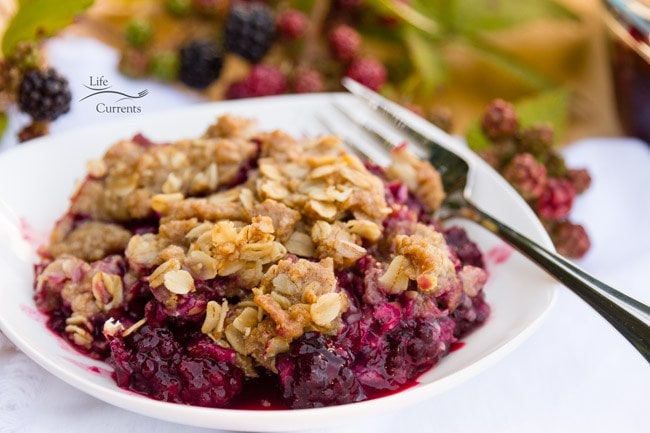 Blackberry Peach Fruit Crisp Oatmeal Cookie Crumble