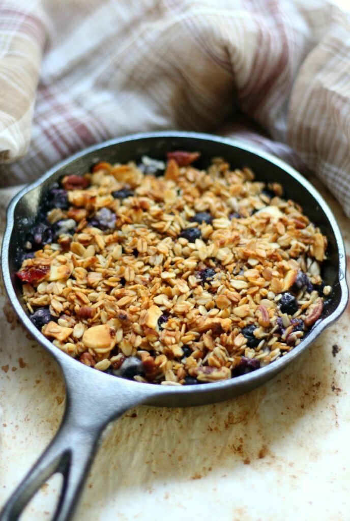 Skillet Blueberry Crisp For Two