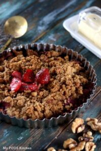 Low Carb Strawberry Rhubarb Crisp