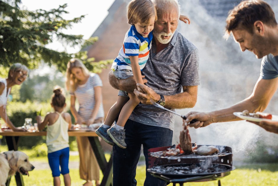 A family having a bbq party