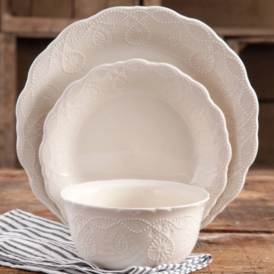 Farmhouse Lace Dinnerware Pioneer Woman Collection at Walmart
