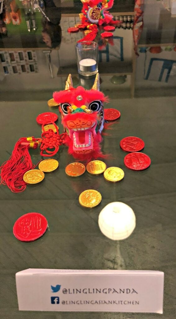 Chinese New Year table decor at Ling Ling event