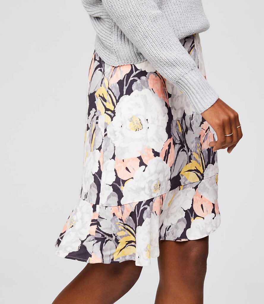 Floral Flounce Skirt from The LOFT