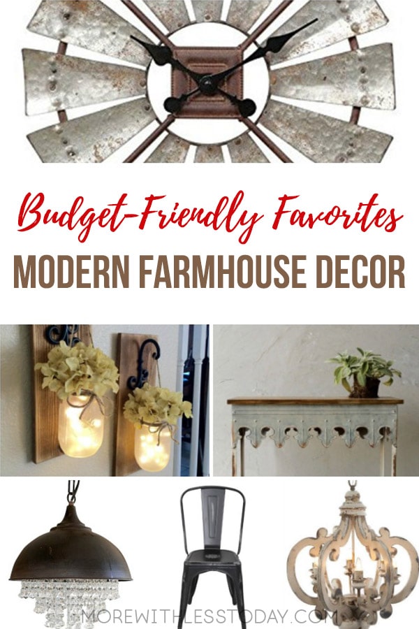 Do you love any and all things farmhouse? Are you like me and like the look of the old mixed in with the new? Here are some of my Modern Farmhouse Decor budget-friendly favorites. [commissionlink] #farmhousedecor #homedecor #budgetdecor