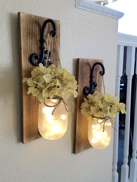 mason jar sconces with lights