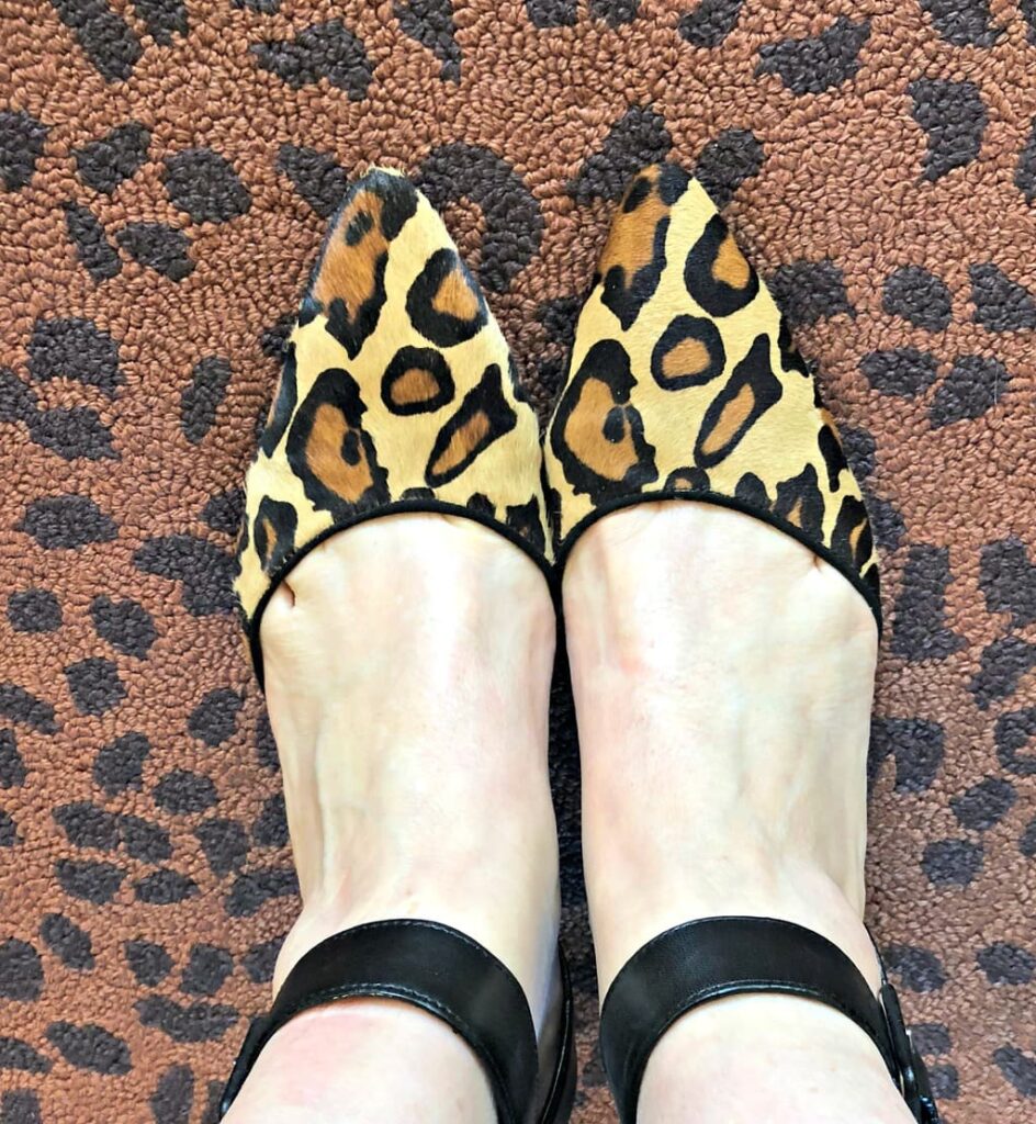 Sam Edelman leopard pumps with ankle strap