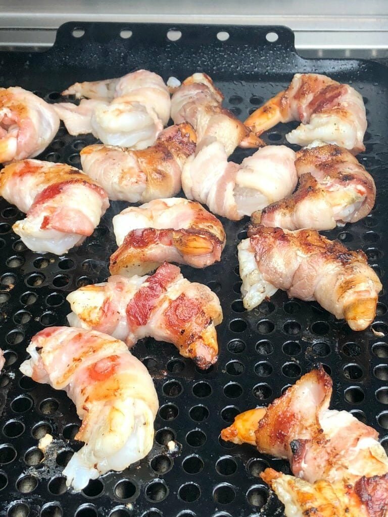 grilled bacon wrapped shrimp