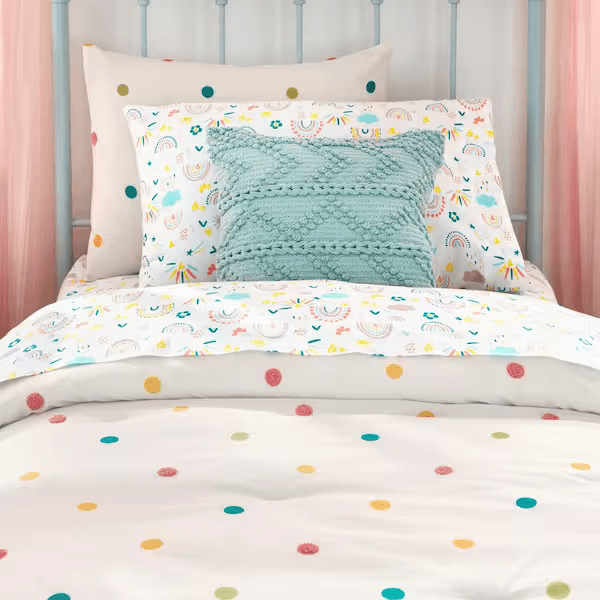 2-Piece Multi-Color Polka Dot Twin Comforter Set