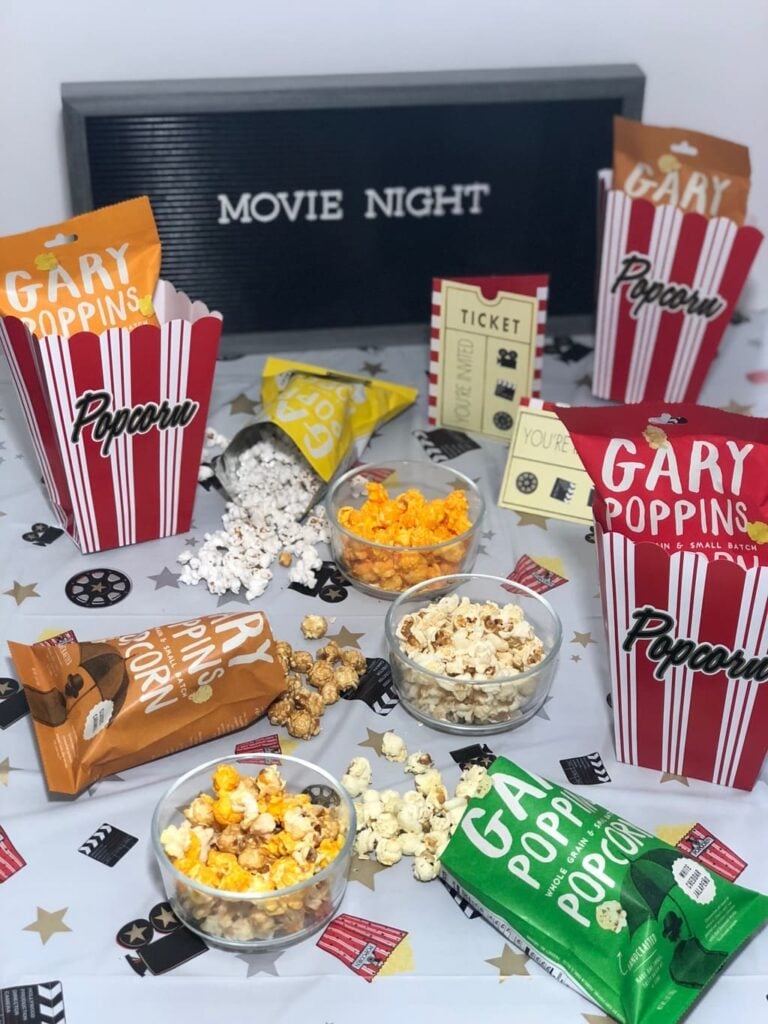 Movie Night With Good Friends and Good Snacks! Have You Tried Gary Poppins Popcorn?