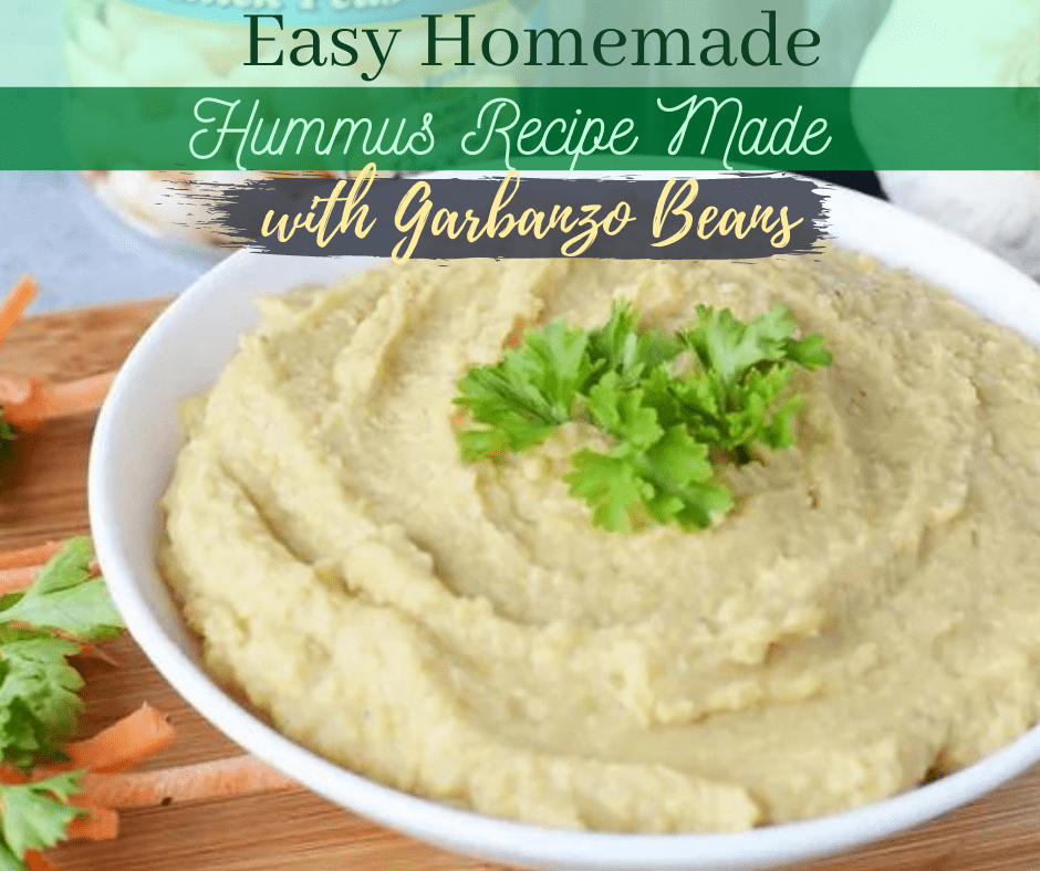 Easy Homemade Hummus Recipe Made with Garbanzo Beans