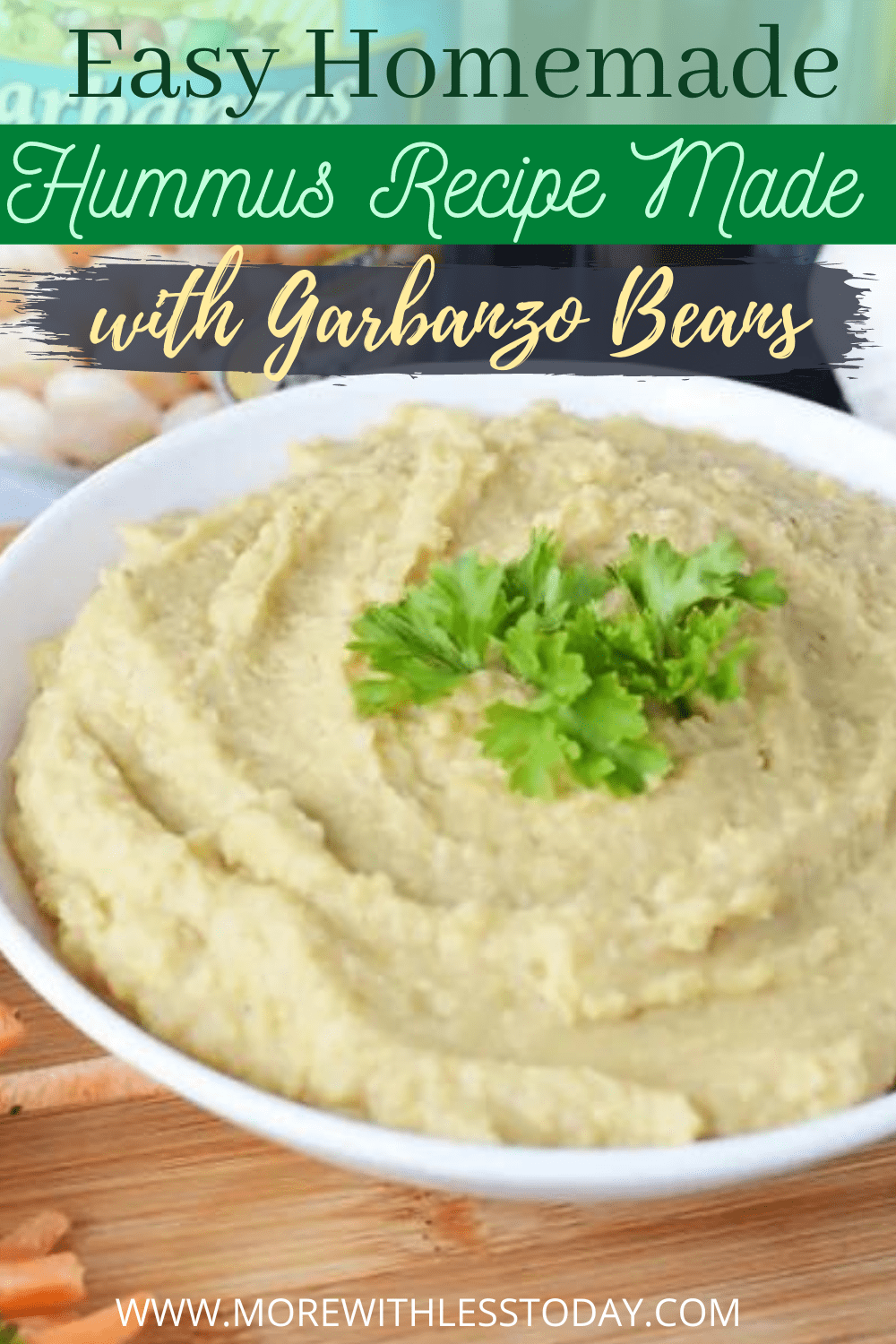 Easy Homemade Hummus Recipe Made with Garbanzo Beans