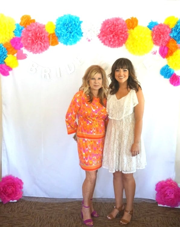 Lori wearing a colorful Trina Turk dress from Rue La La - What Is Rue La La