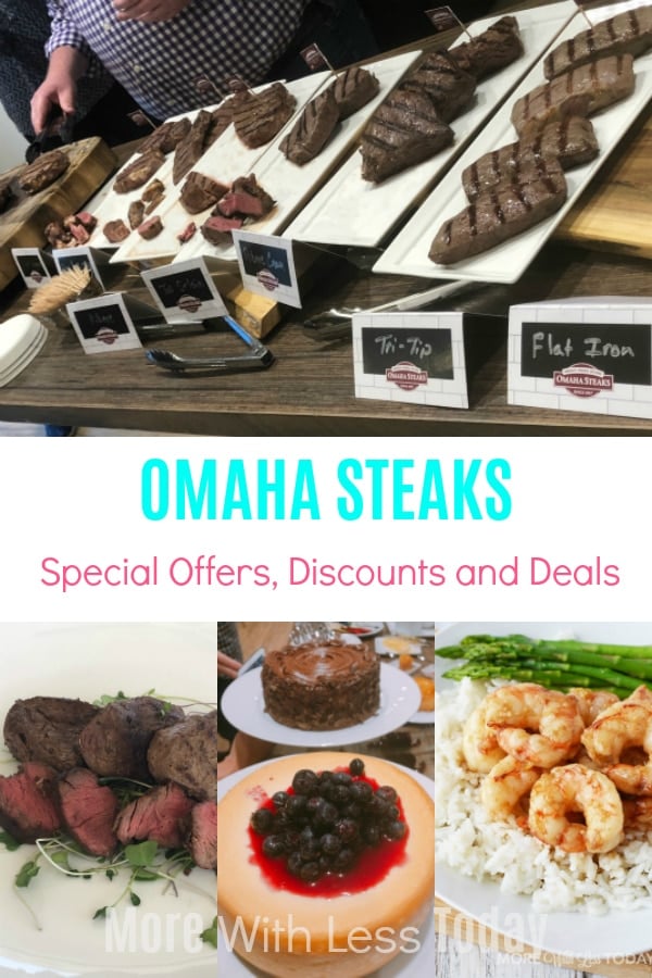 collage of Omaha Steaks products including desserts and seafood