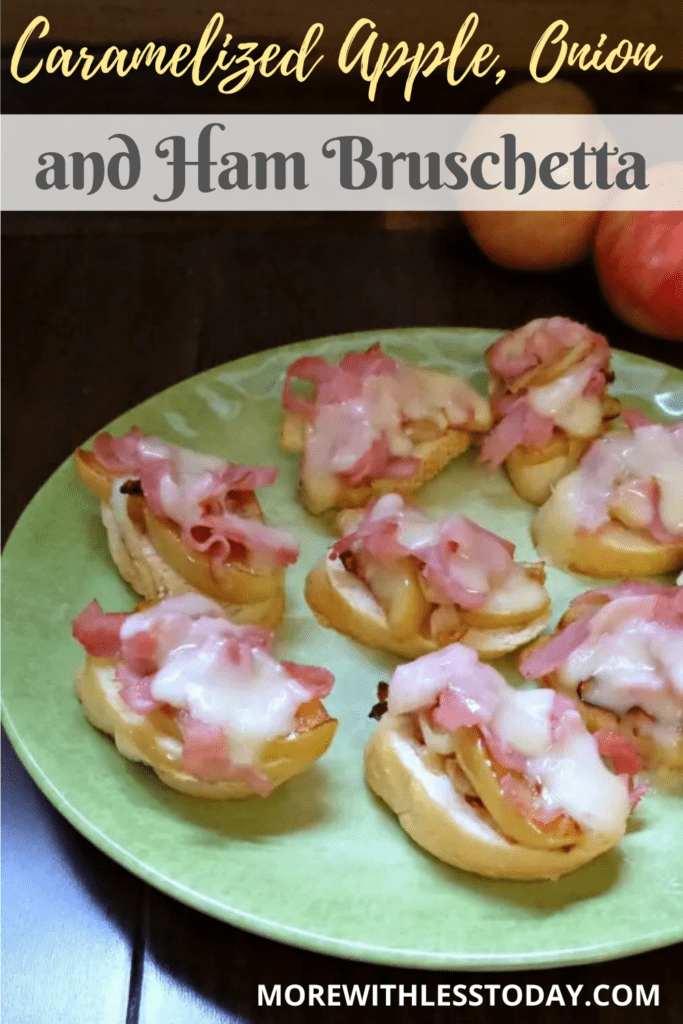 Carmelized Apple, Onion and Ham Brischetta recipe