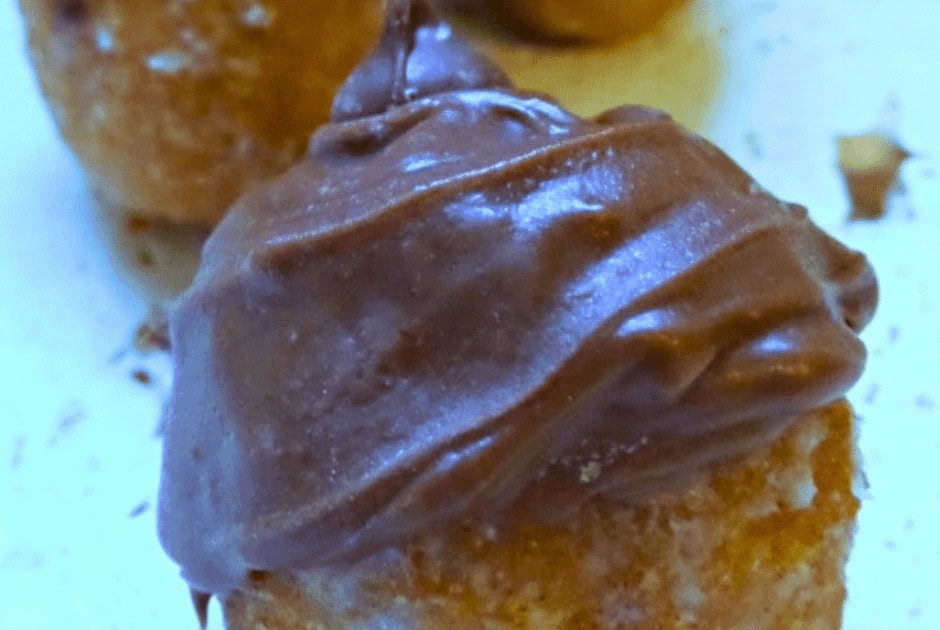 A closeup of an Acorn Donut Hole