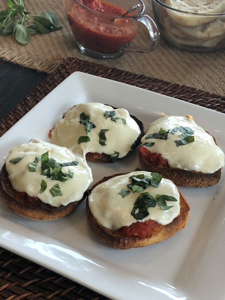 Pizza Margherita Bays English Muffins with basil