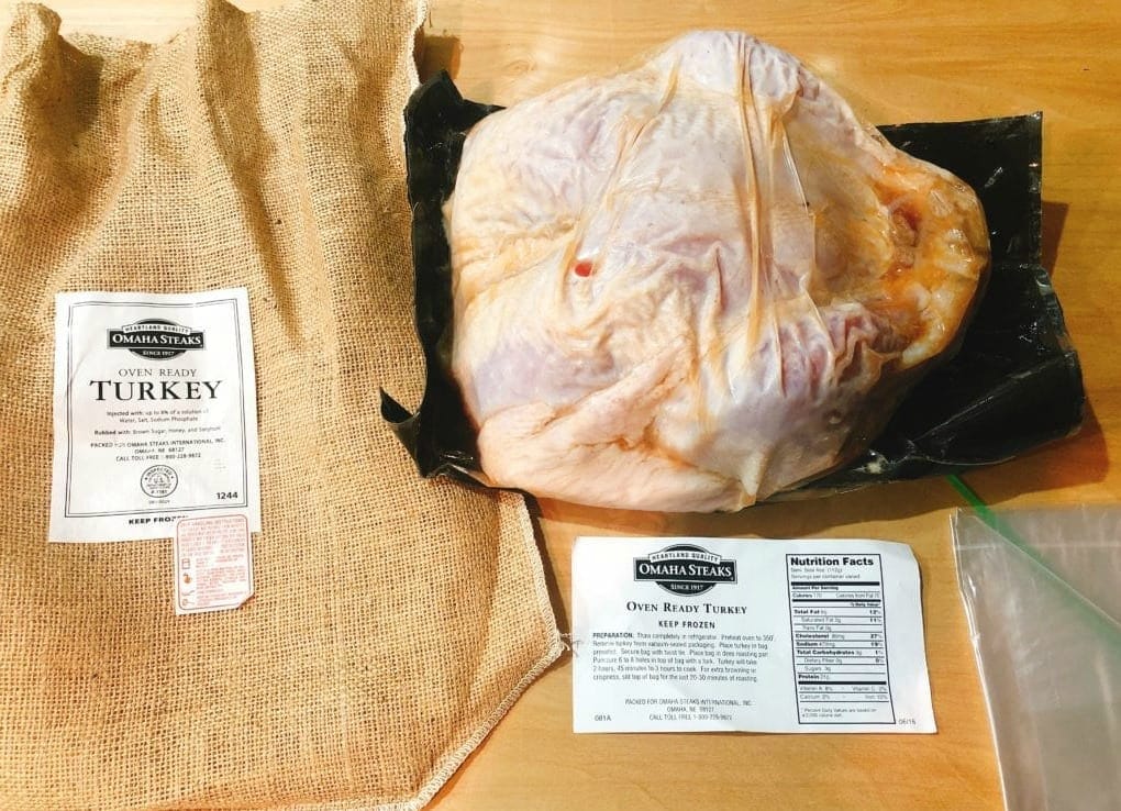 Omaha Steaks turkey home delivery packaging