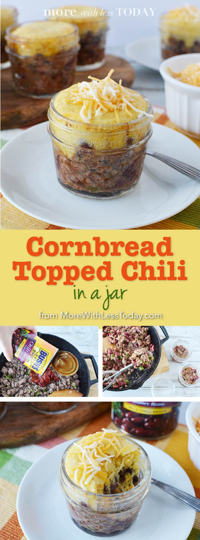 photo of Cornbread Topped Chili in a Jar recipe