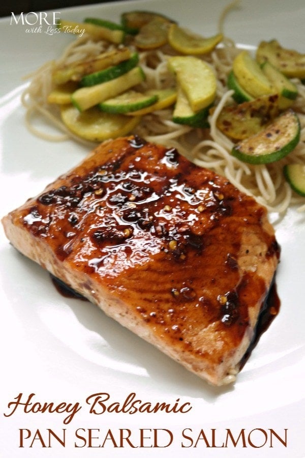 Honey Baked Pan Seared Salmon recipe from More with Less Today